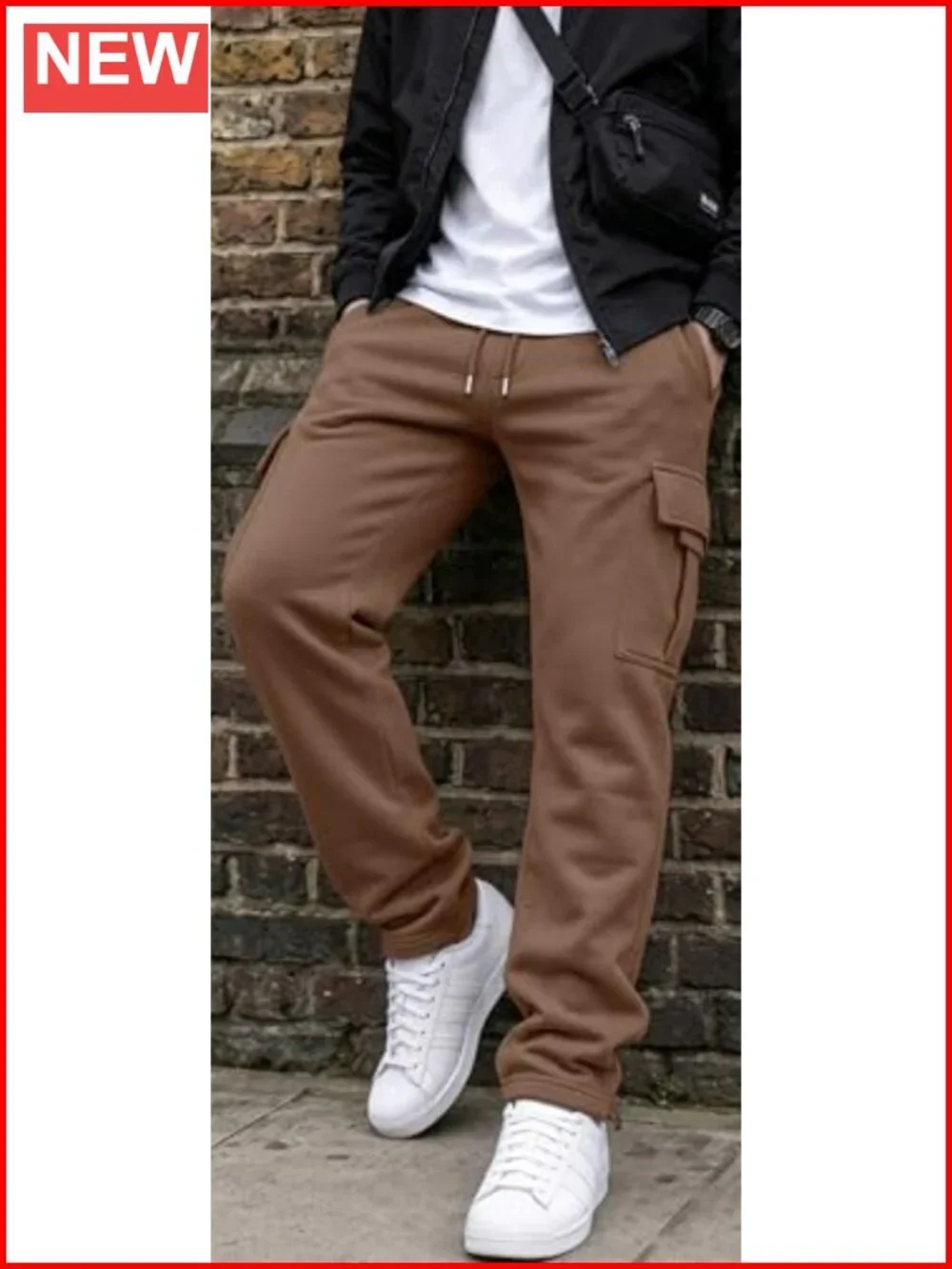 Men's Cargo Sweatpants Joggers Cotton Blend Athletic Pants Drawstring